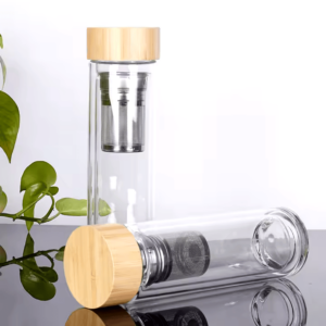 ⁠Glass water bottle with infuser